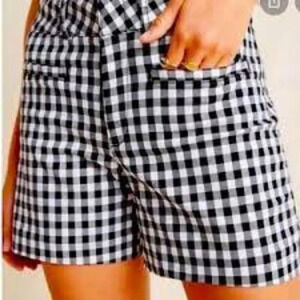 Anthropologie Black And‎ White Checkered Shorts Size 26